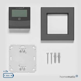 Homematic IP Smart Home Temperatur- und Luftfeuchtigkeitssensor mit Display innen HmIP-STHD-A anthrazit