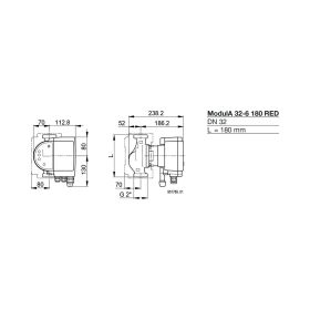 Biral Umwälzpumpe ModulA 32-6 180 RED T2 S, PN 6/10 mit Wärmedämmschale