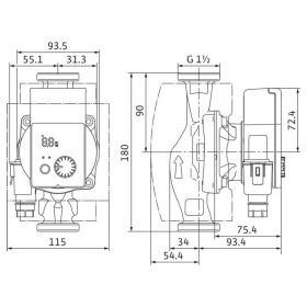 Wilo Nassläufer-Hocheffizienzpumpe Yonos PICO plus 25/1-6 180mm mit Wärmedämmschale