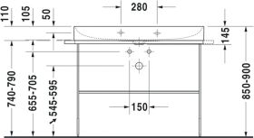 Möbel-WT DuraSquare 1000mm o. ÜL, 2 HL, geschl., weiß