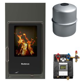 Buderus Logaflame Paket B11 HWS216 wassergeführter Holzbrand-Heizeinsatz 8 kW Frontplatte 895 x 470 mm