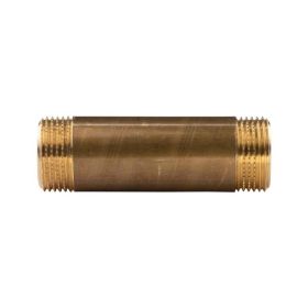 Messing Gewinde-Fitting Distanz Doppelnippel 1"-1" L= 100 mm, schwere Ausführung