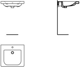 Ideal Standard Waschtisch Connect Freedo ,unterfahrbar, 600x555x165mm, Weiß