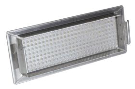 Gitter für Luftanschlusskasten Rundloch Edelstahl Wand Decke 305 mm x 102 mm