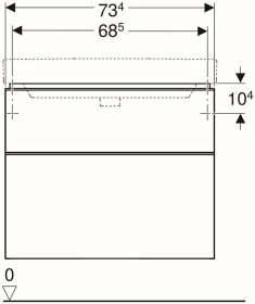Geberit Smyle Square US für WT, m. 2 Sch 73,4x61,7x47cm, weiß