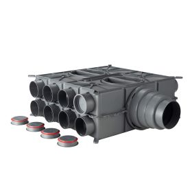 Wolf Luftverteiler DN 125 - 180 24 Stutzen DN75 mit 12 Verschlusskappen