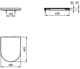 Ideal Standard WC-Sitz Blend Curve Softc 360x455x35mm Weiß