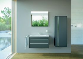 Möbelwaschtisch ME by Starck 830 mm mit ÜL, mit HLB, 1 HL, weiß WonderGliss