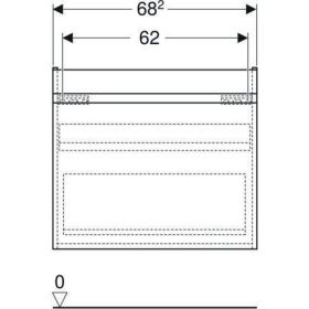 Geberit Renova Plan US f. WT, mit 1 Schu u. Innenschubl., 68,2x60,6x44,6cm, weiß
