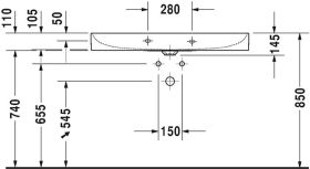 Möbel-WT DuraSquare 1000mm o. ÜL, 1 HL, weiß, WG