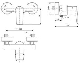 Ideal Standard Brausearmatur AP Tesi, Au Chrom