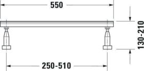Fußgestell für Bade- und Duschwannen mit Seitenlänge > 1000 mm, 2 Stück