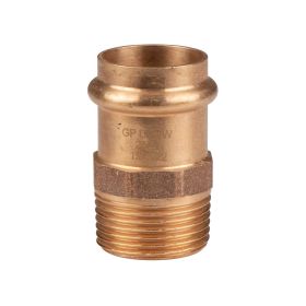 Kupfer Pressfitting Übergang aus Rotguss 28 mm - 1" AG V+M-Kontur DVGW