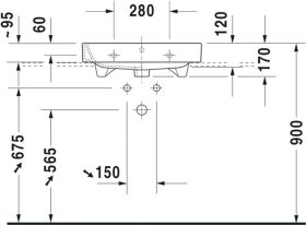 Möbelwaschtisch Happy D.2 600 mm mit ÜL, mit HLB, 1 HL, weiß
