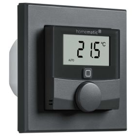 Homematic IP Smart Home Wandthermostat HmIP-BWTH-A mit Schaltausgang für Markenschalter, 230 V anthrazit