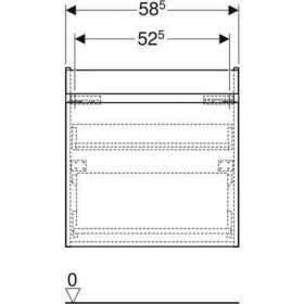 Geberit Renova Plan US f. WT, mit 1 Schu 58,5x60,6x44,6cm, Nussbaum hickory hell