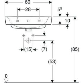 Geberit Renova Plan Waschtisch, 60x48cm m. Hl., m. Ül., weiß, KeraTect