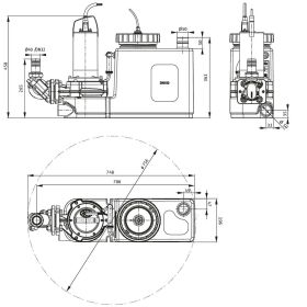 Wilo Abwasser-Hebeanlage DrainLift SANI CUT-S.20/T540/1-CEE