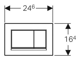 GEBERIT Betätigungsplatte SIGMA30 für 2-Mengen-Spülung, weiss / glanzchrom