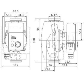 Wilo Nassläufer-Hocheffizienzpumpe Yonos PICO plus 25/1-4 180mm mit Wärmedämmschale