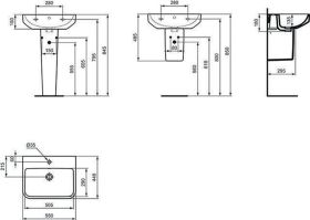 Ideal Standard Waschtisch i.life B 1Hl. 550x440x180mm Weiß