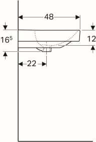 Geberit Smyle Square Waschtisch, 120x48c zwei Hl., m. Ül., weiß, KeraTect