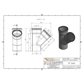 HTsafeEA Abzweig DN/OD 90/90 45 Grad