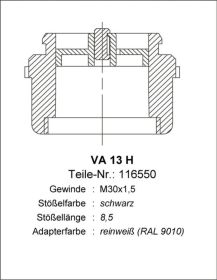 Ventilanpassung VA 13H für Stellantrieb Fußbodenheizung