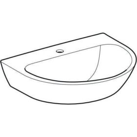Geberit Renova Waschtisch, 60x48cm m. Hl. mittig, o. Ül., weiß