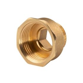 Messing Gewinde-Fitting Reduzierstück 1"IG (DN 25) - 3/4"AG (DN 20) - schwere Ausführung