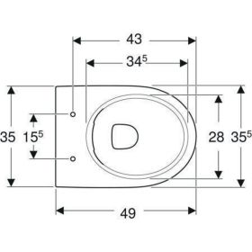 Geberit Renova Stand-WC Tiefspüler, Abg. teilgeschlossene Form, Rimfree, weiß