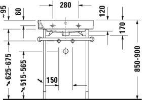 Möbelwaschtisch Happy D.2 600 mm mit ÜL, mit HLB, 1 HL, weiß