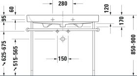 Möbelwaschtisch Happy D.2 1000 mm m.ÜL, m.HLB, 1 HL, geschl., weiß