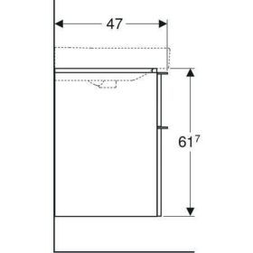 Geberit Smyle Square US für WT, m. 2 Sch 118,4x61,7x47cm, weiß