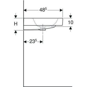 Geberit iCon Waschtisch, 90x48,5cm m. Hl., m. Ül., weiß