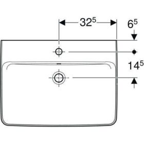 Geberit Renova Plan Waschtisch, 65x48cm m. Hl., m. Ül., weiß