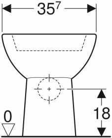 Geberit Renova Stand-WC für AP-SPK aufge Abgang horizontal, weiß