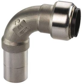 Edelstahl Steckfitting Tectite Bogen 90° 22 mm innen-außen lösbar DVGW Set 5 Stück