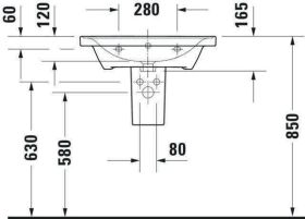 Duravit Möbelwaschtisch D-Neo, 650mm, we mit HLB, 1 HL