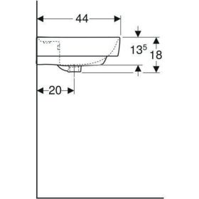 Geberit Renova Plan Waschtisch, 55x44cm m. Hl., m. Ül., weiß