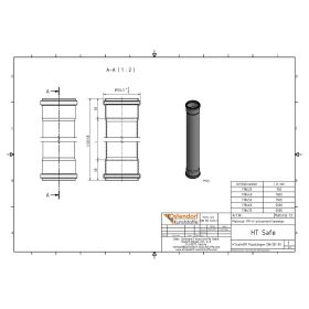HTsafeDM Rohr DN 90 x 2000 mm mit zwei Muffen