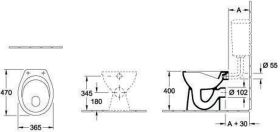 Villeroy & Boch Flachspül-WC spülrandlos O.novo 7619R0 360x460mm Rund Weiß Alpin