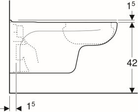 Geberit Vitalis Wand-WC Tiefspüler verlängerte Ausladung, weiß