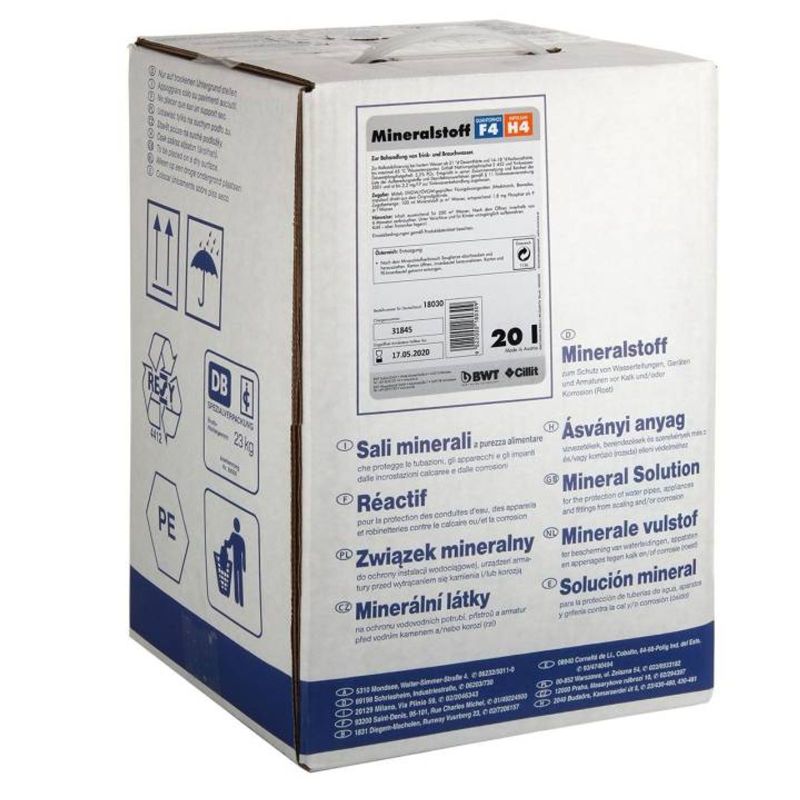 BWT Minerale Cillit 4 Taniche Da 3L - Quantophos/Impulsan FE/HE Per Trattamento Acqua Potabile