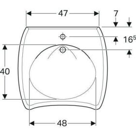 Geberit Vitalis WT, barrierefrei, 65x60c m. Hl., m. Ül., weiß