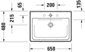 Duravit Möbelwaschtisch D-Neo, 650mm, we mit HLB, 1 HL