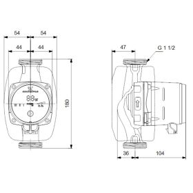 Grundfos Alpha1 25-40 180 mm Hocheffizienz-Umwälzpumpe inkl. Wärmedämmschale
