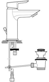 Ideal Standard Waschtischarmatur Tesi, 5 l/min., m.Ablgarn., Ausld. 93mm, Chrom