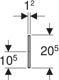 Geberit Bambini Dekorblende, Front für 4 WT-Arm., tieferes Becken re, weiß