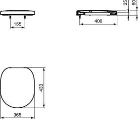 Ideal Standard WC-Paket Connect, WC rand m.WC-Sitz Softclosing,365x550x340mm,Weiß